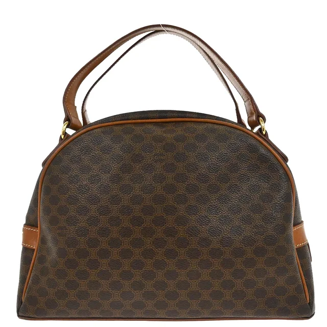 Celine Brown Macadam Handbag in Brown Leather from AMORE Vintage Tokyo