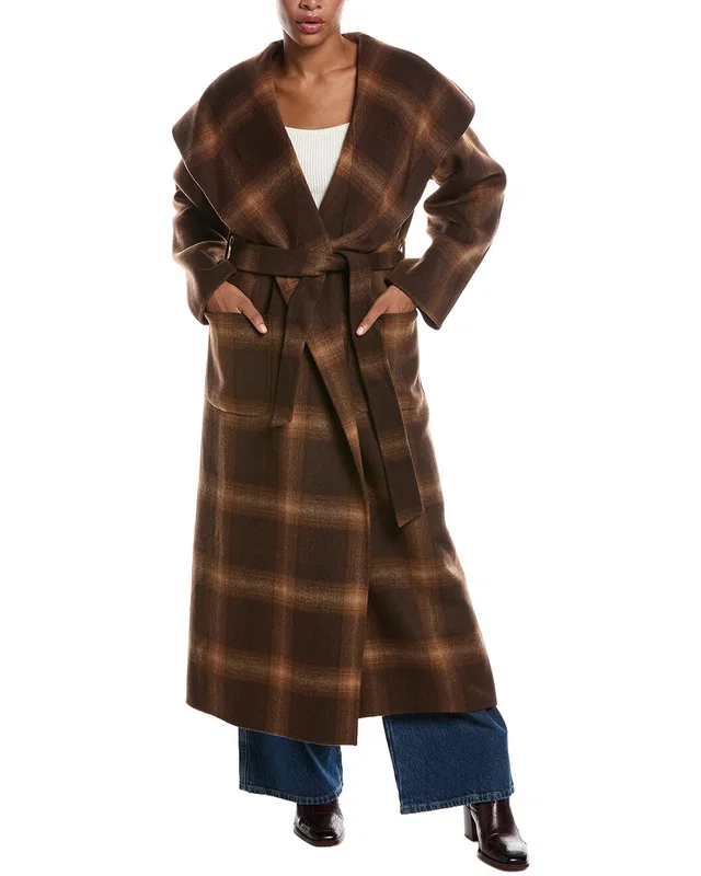 SIMKHAI Mulhollond Plaid Robe Coat, image 1 of 1 from Rue La La