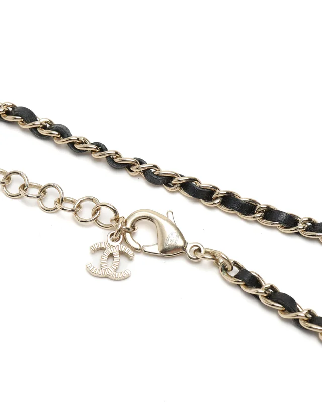 Chanel Coco Mark Rhinestone Choker in Woven leather from A Retro Tale, photo 5 of 5