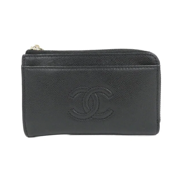 Chanel Card Case Card Holders Black in Black Caviar leather from The Reluxe