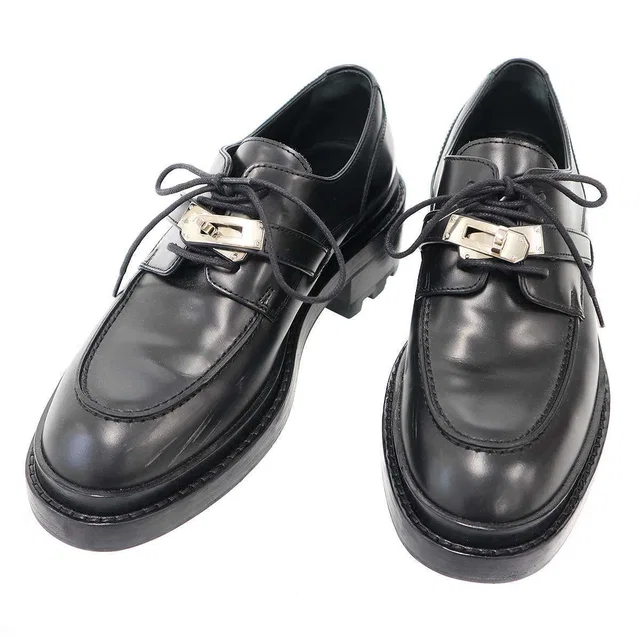 Hermès Kelly Derby Fast Leather Shoes Black in Black Leather from The Reluxe
