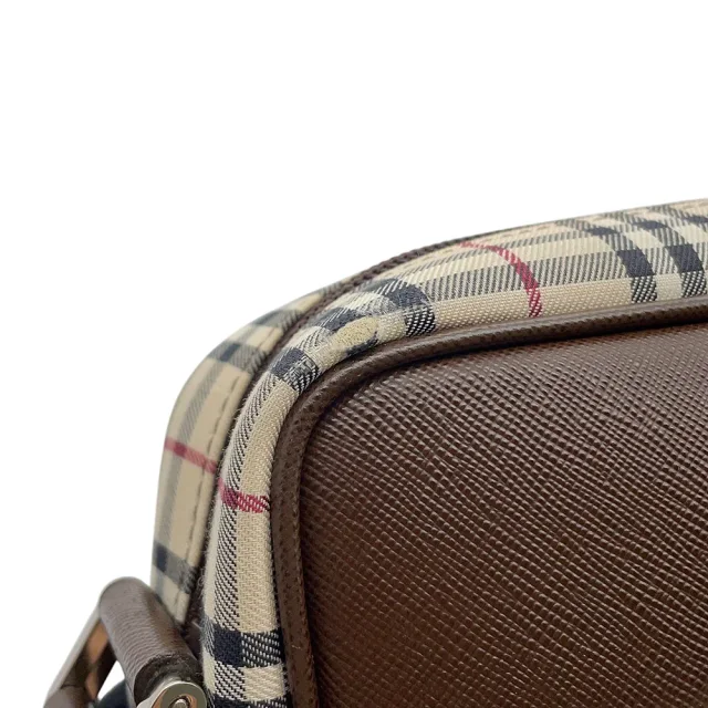 Burberry Nova Check Shoulder Bag Beige/Black/Red Canvas Leather in Black Canvas from GALLERY RARE, photo 9 of 16