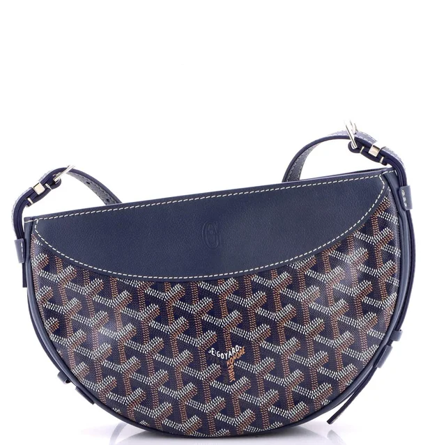 Goyard Hirondelle Shoulder Bag Coated Canvas and Leather in blue Coated canvas from Rebag