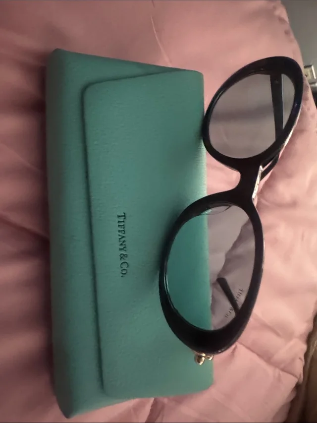 Black Round Sunglasses With Signature Tiffany Blue Case in blue|black|gold from Poshmark