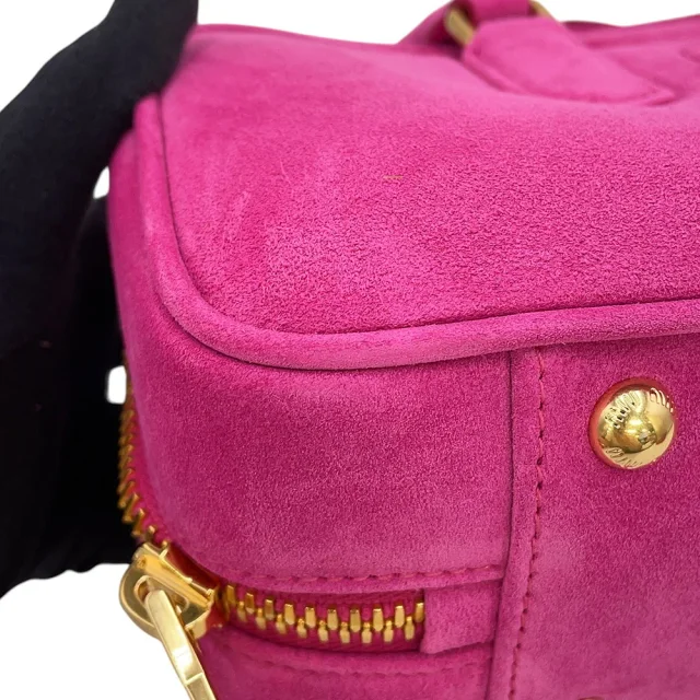 MIUMIU Arkady 2WAY Handbag Pink5BB148_2CS4_F0029 suede Size Large in Suede from GALLERY RARE, photo 7 of 9