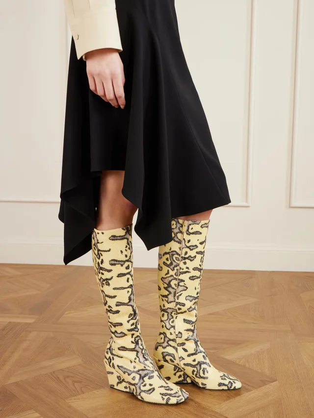 PROENZA SCHOULER Slant 80 snake-effect leather knee boots, photo 2 of 2 from NET-A-PORTER (Canada)