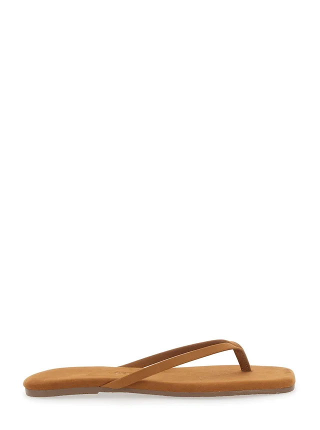 TKEES 'Lily' beige Sandals with thong design and square toe in Suede Woman in Beige, photo 2 of 8 from Gaudenzi Boutique