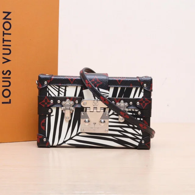 Louis Vuitton Black And White Patterned Petite Malle in Black from Luxury Promise