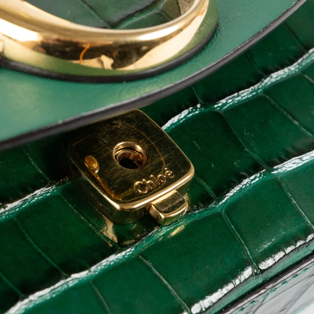 Chloé Green Croco Embossed C-Mini Bag in Green Leather from Labellov, photo 6 of 8
