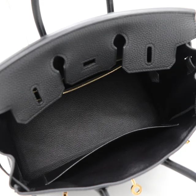 (Super new ♥️ complete accessories) Hermès Birkin 25 BK25 black with gold hardware Togo calfskin handbag platinum package C engraving in Togo leather from Popchill, photo 15 of 22