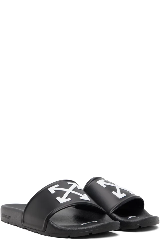 Off-White Black Arrow Slide Sandals, photo 4 of 5 from SSENSE