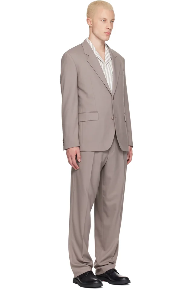 Hugo Taupe Two-Piece Modern-Fit Stretch Twill Suit, photo 2 of 5 from SSENSE