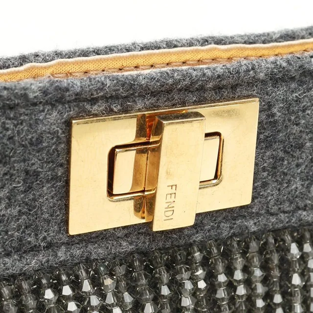 Fendi Small Flannel Bead Peekaboo ISeeU Chain Bag from A Retro Tale, photo 7 of 12
