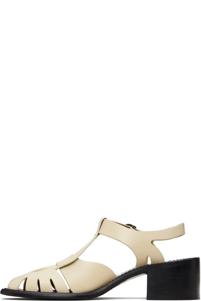 HEREU Off-White Pesca Heeled Sandals, photo 3 of 5 from SSENSE