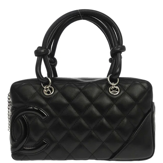 Chanel 2005-2006 Black Calfskin Cambon Ligne Handbag in Black Calfskin from AMORE Vintage Tokyo