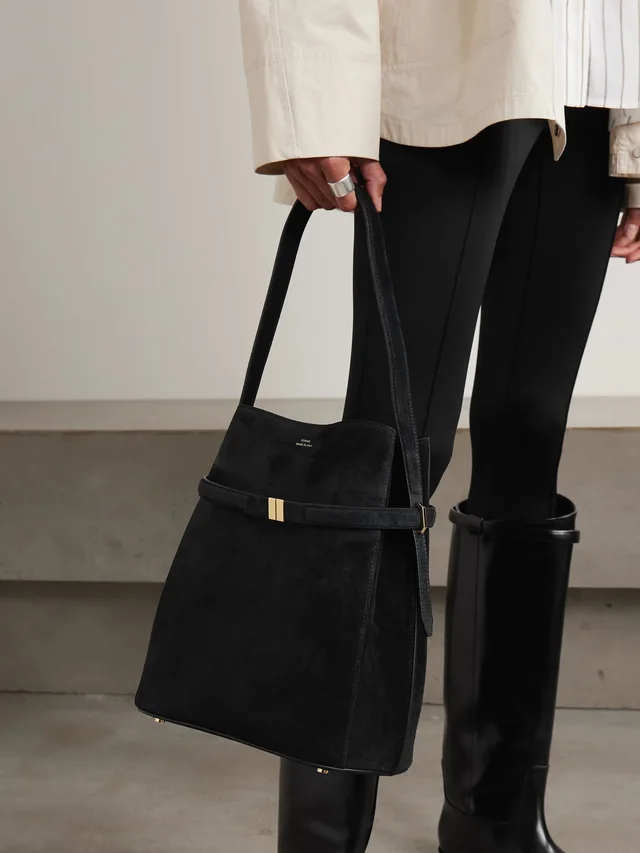 TOTEME Belted suede tote in Black, photo 2 of 2 from NET-A-PORTER (Canada)