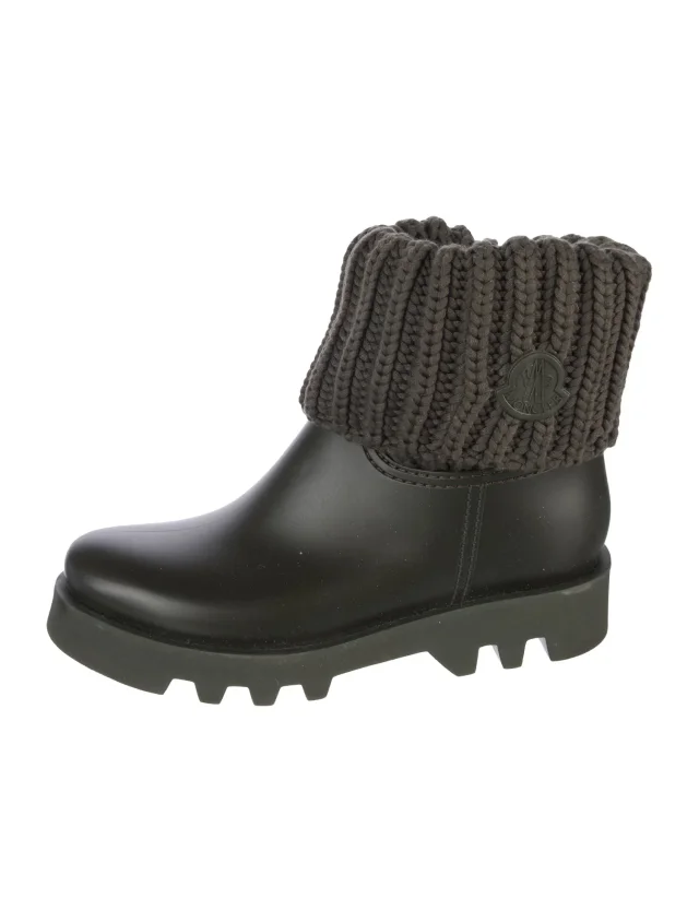 Moncler Rubber Rain Boots in green from The RealReal