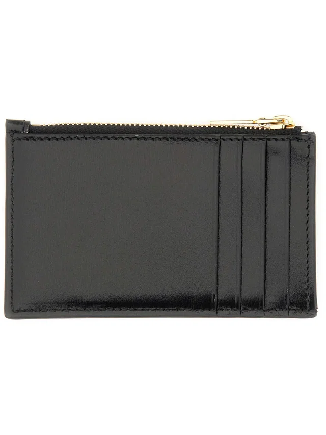 Alexander McQueen Zippered Calfskin Card Case — Black Main: Calf Skin Wallets & Purses in Black Calfskin from HEWI
