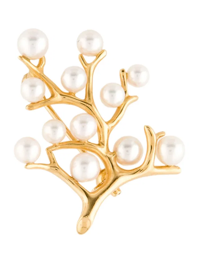 Mikimoto 18K Pearl Tree of Life Brooch in multicolor from The RealReal