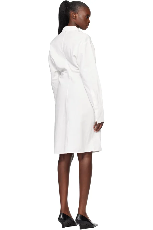 TOTEME Off-White Slouch Cotton Shirt Midi Dress, photo 3 of 3 from SSENSE