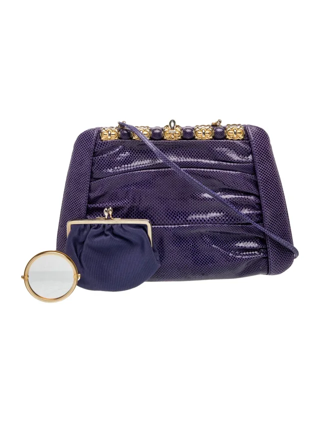 Judith Leiber Snakeskin Evening Bag Vintage in purple from The RealReal, photo 4 of 6
