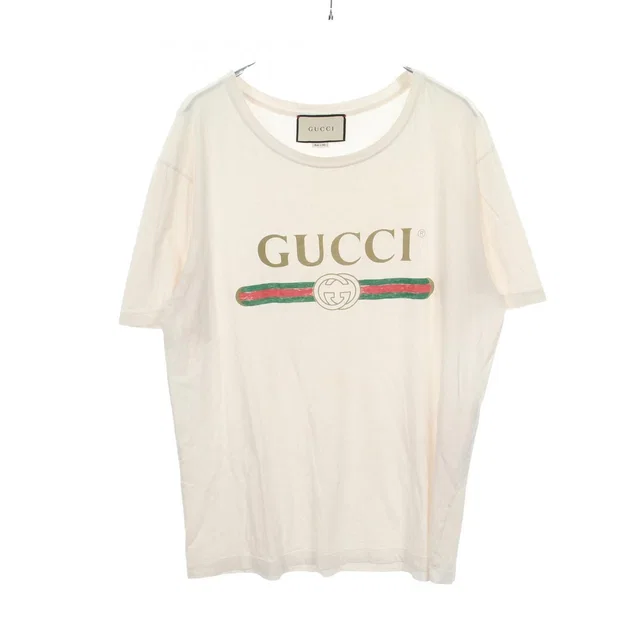 Gucci Top Logo Washed Distressed Cotton T-Shirt from The Reluxe