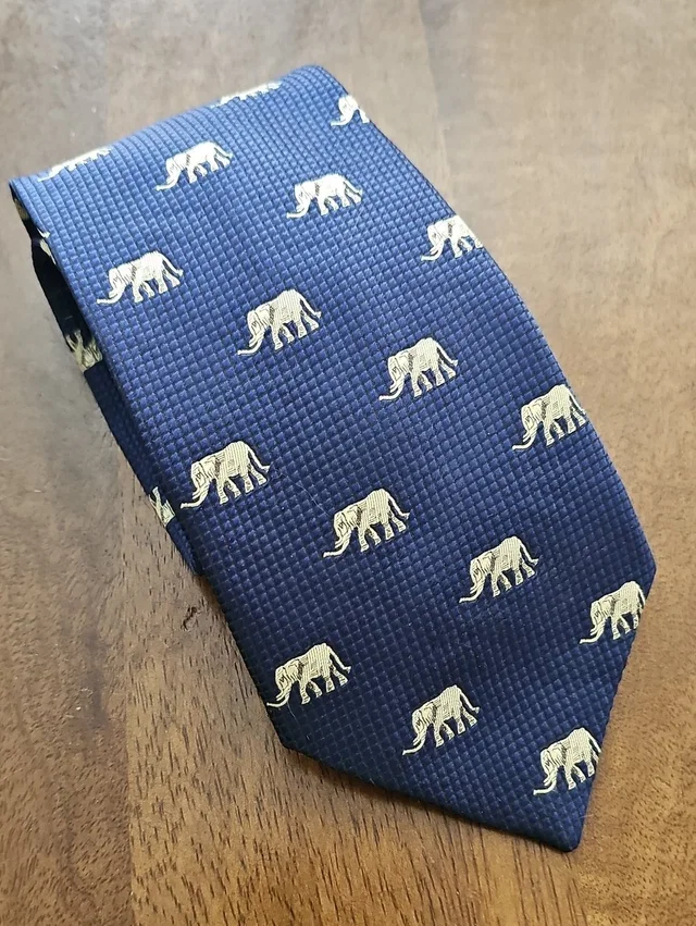 Giorgio Armani 100% Silk Royal Blue Elephant Tie - Hand Made In Italy in blue Silk from Poshmark