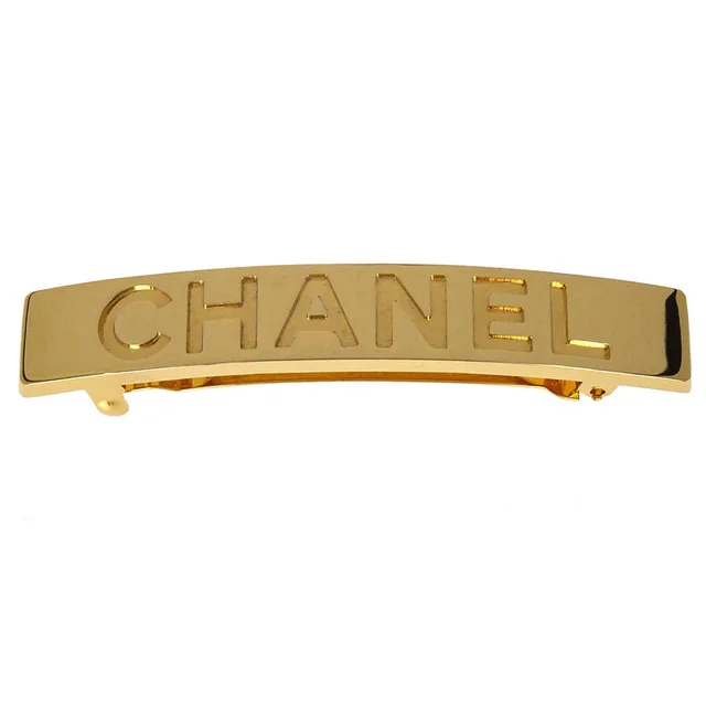Chanel Barrette Hair Accessories Gold 62/97A in Gold from AMORE Vintage Tokyo