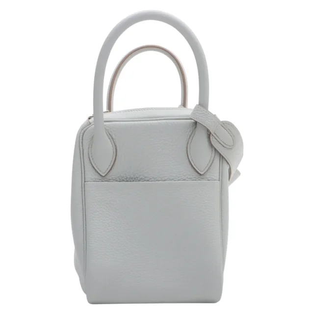 Hermès 2014 Lindy 30 Bleu Glacier in Blue Clemence leather from VINTAGE QOO TOKYO, photo 3 of 9