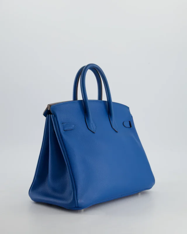 Hermès Birkin 25 Retourne Bag in Blue Epsom leather from Sellier, photo 11 of 26