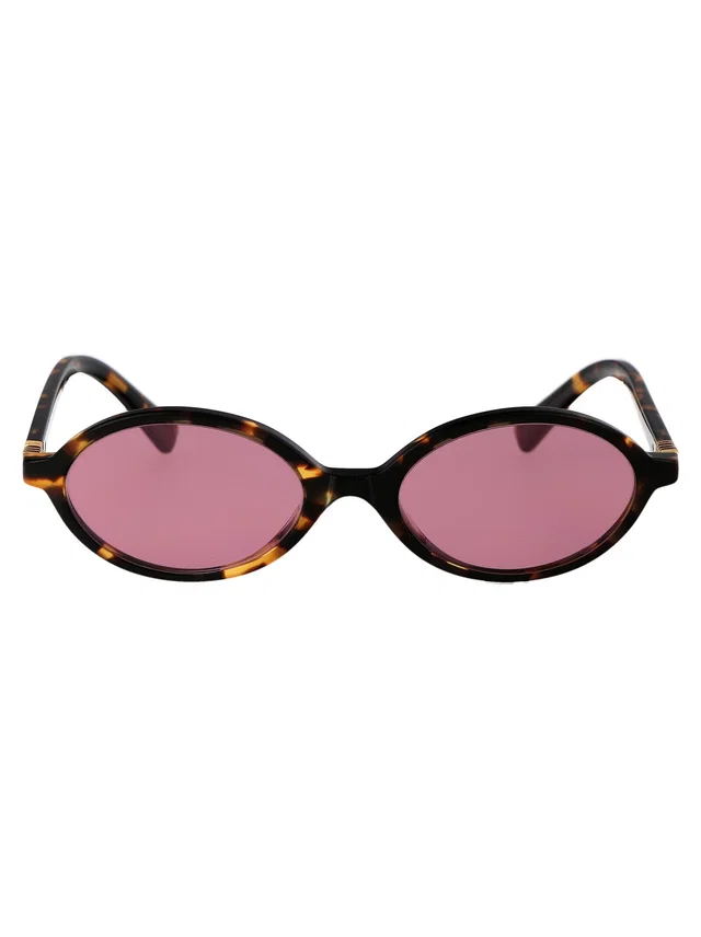 Miu Miu 0mu Tortoiseshell Acetate Sunglasses — Black in Black from HEWI