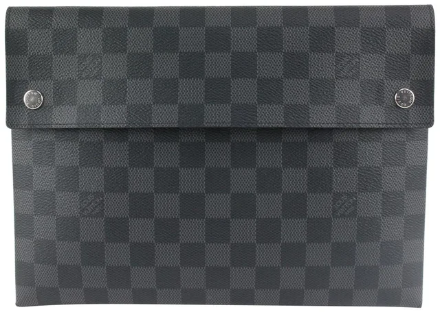 Louis Vuitton Damier Graphite Alpha Pochette GM Portfolio Toiletry Pouch in Grey Canvas from Bagriculture