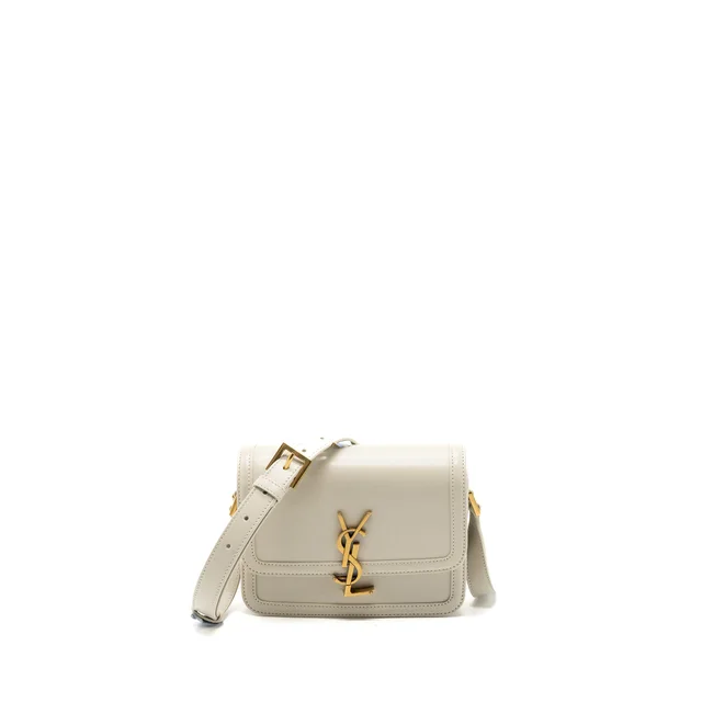 Saint Laurent Small Solferino Satchel Crossbody Bag White GHW in White Leather from EMIER