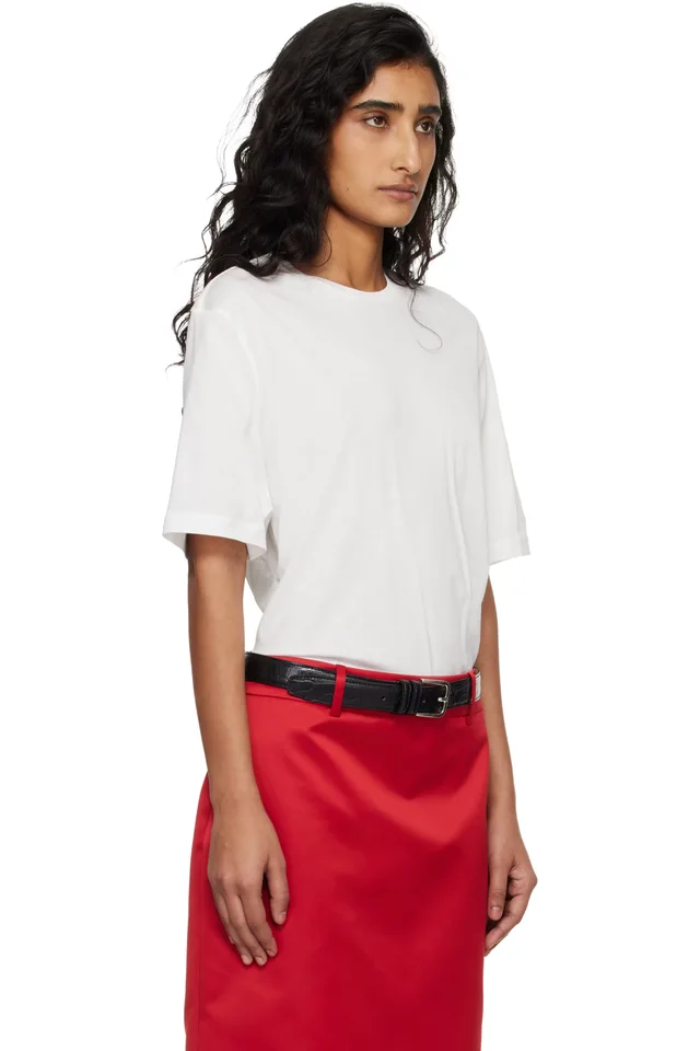 The Frankie Shop White Harper Soft Organic T-shirt, photo 2 of 5 from SSENSE