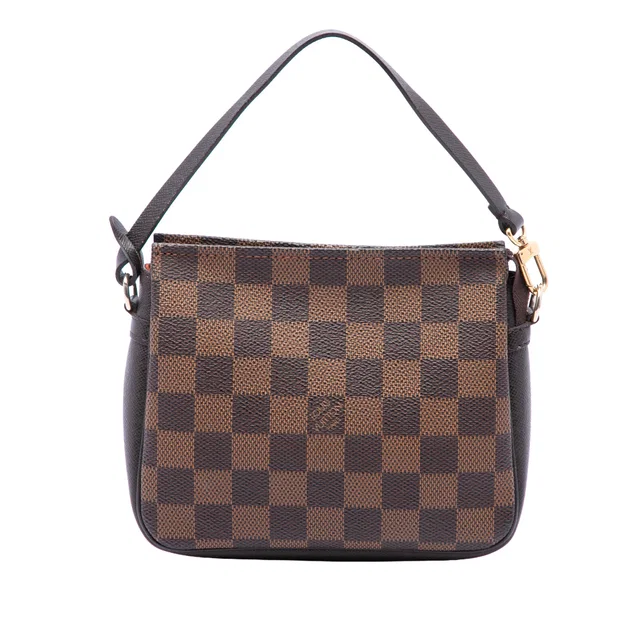 Brown Louis Vuitton Damier Ebene Trousse Pochette Handbag in Brown Canvas from Designer Revival