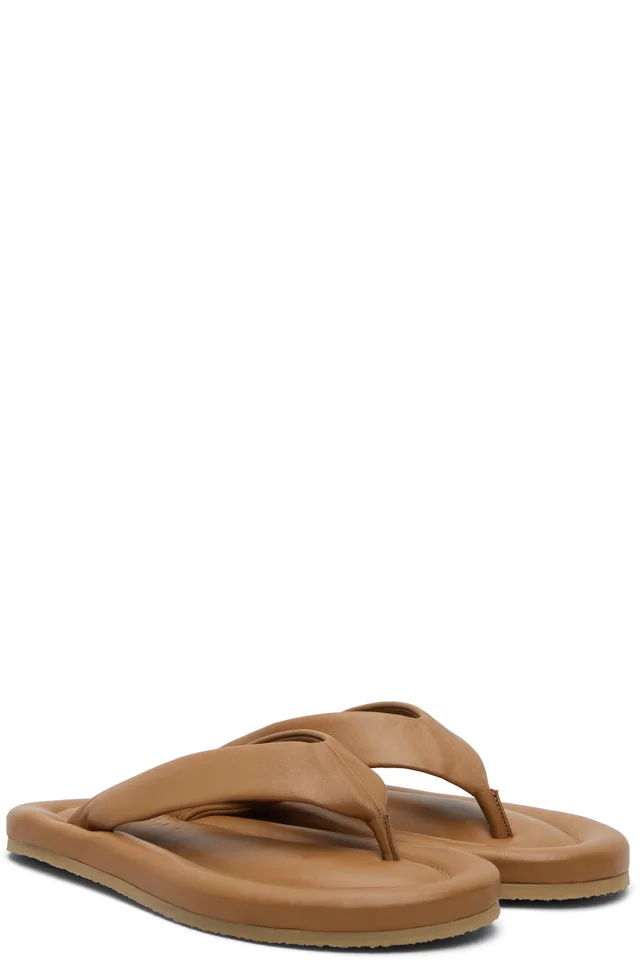 BY FAR Tan Dasha 2.0 Flip-Flops, photo 4 of 5 from SSENSE