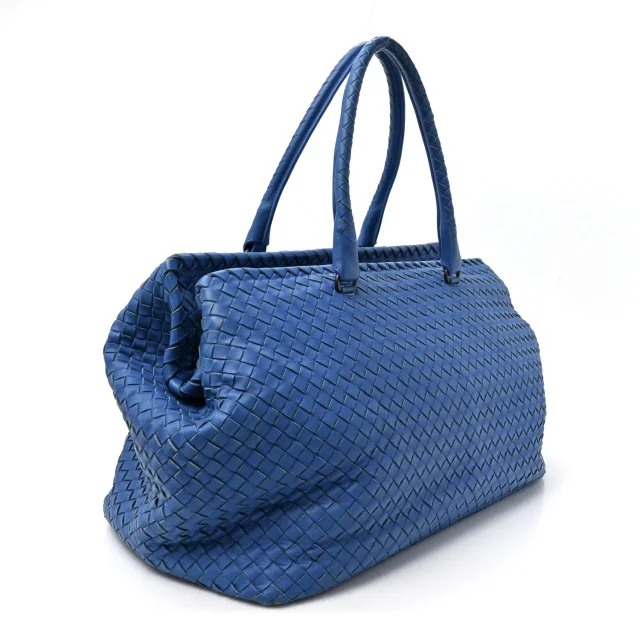 Bottega Veneta Nappa Intrecciato Brick Tote Celeste in Nappa leather from FASHIONPHILE, photo 3 of 14