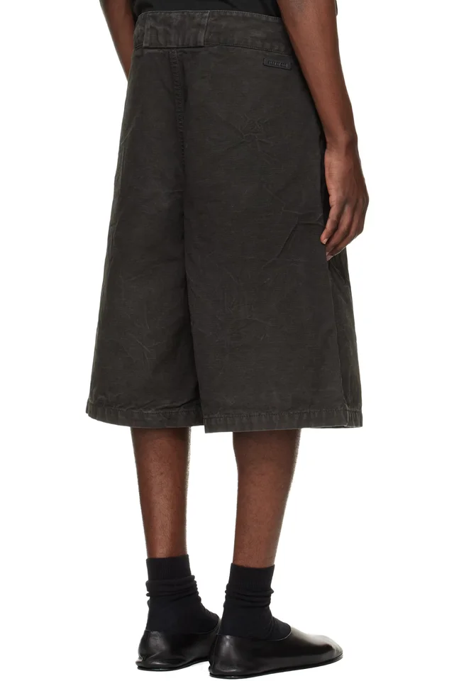 Fear of God Black Washed Canvas Utility Shorts, photo 3 of 4 from SSENSE