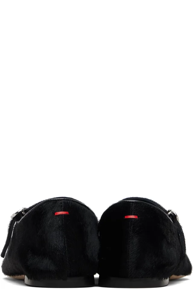 Aeyde Black Uma Ponyhair Mary-Jane Ballerina Flats, photo 2 of 5 from SSENSE