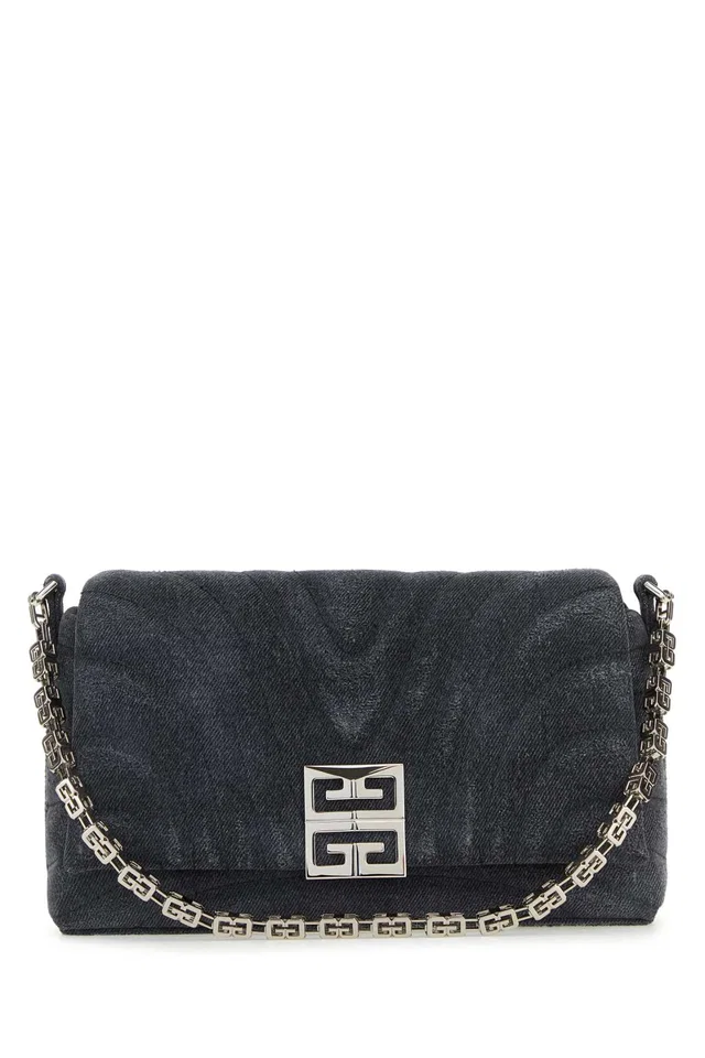 Givenchy Quilted Denim Clutch — Black in Black Denim from HEWI