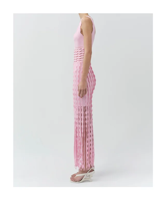 Simkhai Brionne fringed-hem dress midi, photo 4 of 6 from SENSER