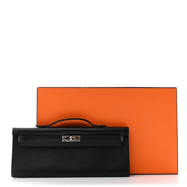 Hermès Swift Kelly Cut Clutch Pochette Black in Black Swift leather from FASHIONPHILE, photo 9 of 9