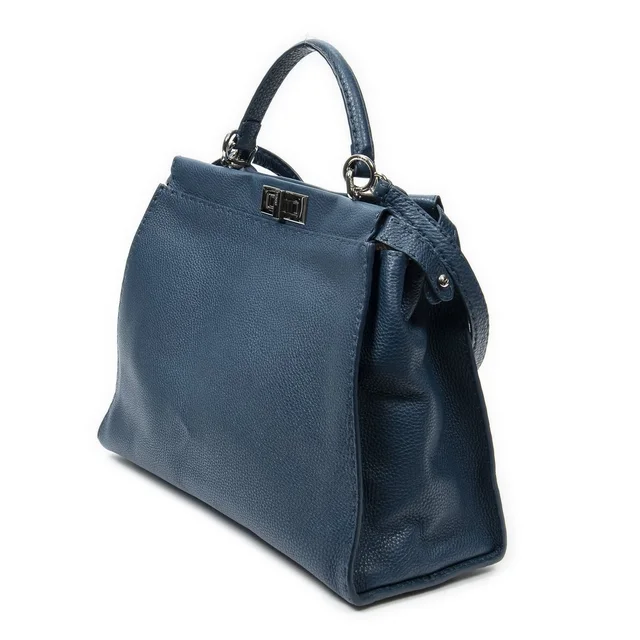 Fendi Large Selleria Peekaboo Blue Leather Messenger Bag in Blue Leather from The Reluxe, photo 2 of 2