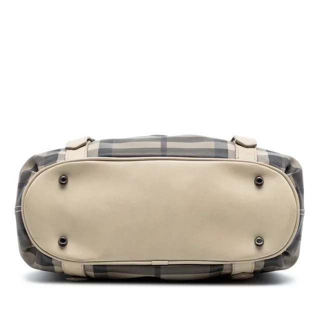 Beige Burberry Small Smoke Check Coated Canvas Northfield Satchel in Beige Coated canvas from Designer Revival, photo 3 of 7