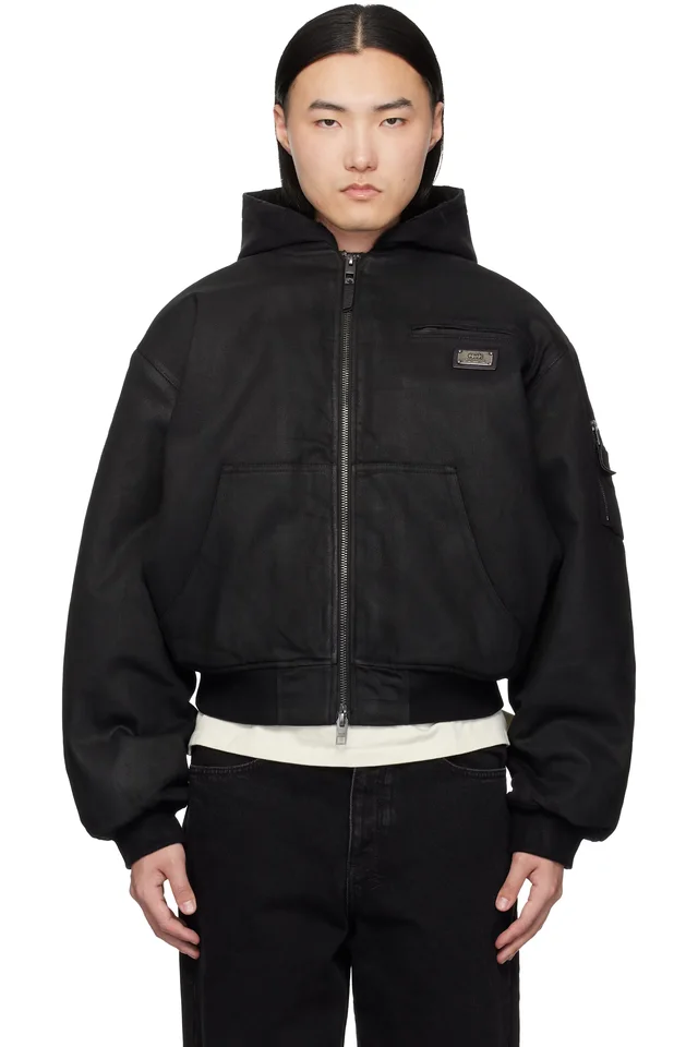Ksubi Black Sin City Plated Waxed Jacket, image 1 of 1 from SSENSE