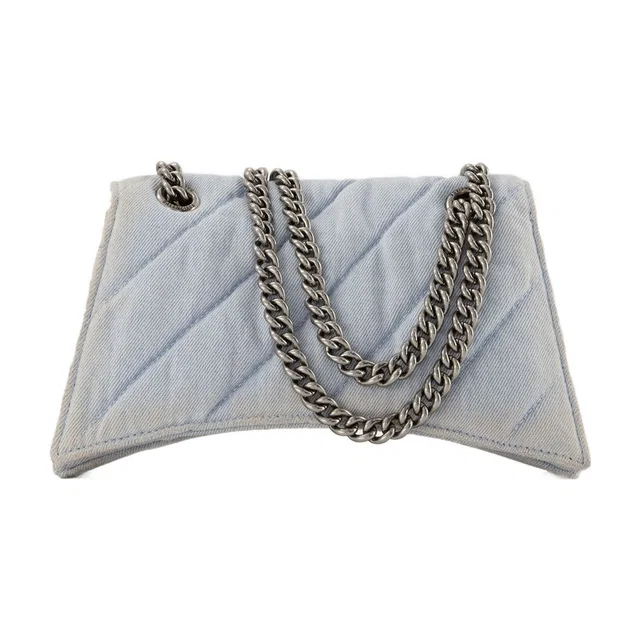 Balenciaga Quilted Denim Cotton Hobo Bag — Blue in Blue Denim from HEWI