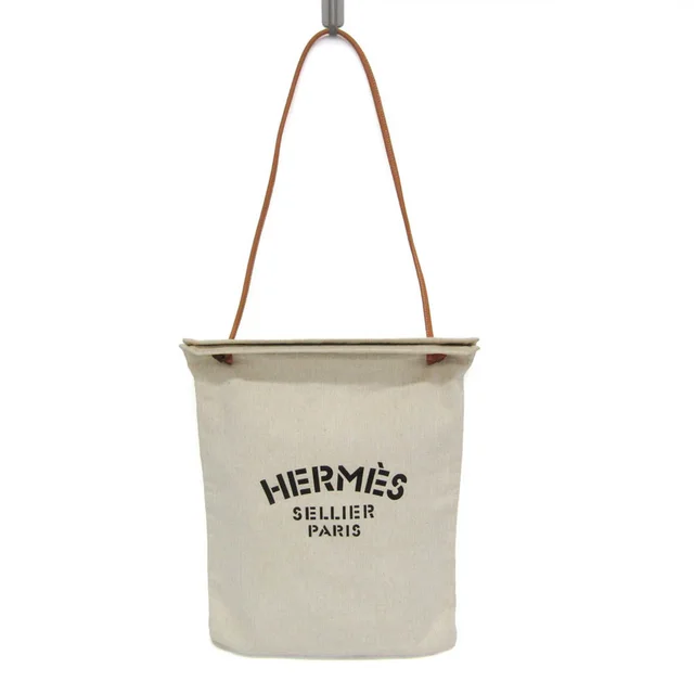Hermès Aline GM Women,Men Cotton,Leather Shoulder Bag Beige,Off-white in Beige/Off-white Cotton , Leather from Elady
