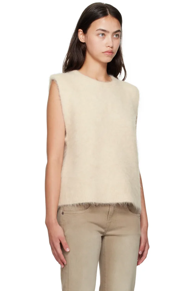 R13 Beige Deep Armhole Vest, photo 2 of 4 from SSENSE