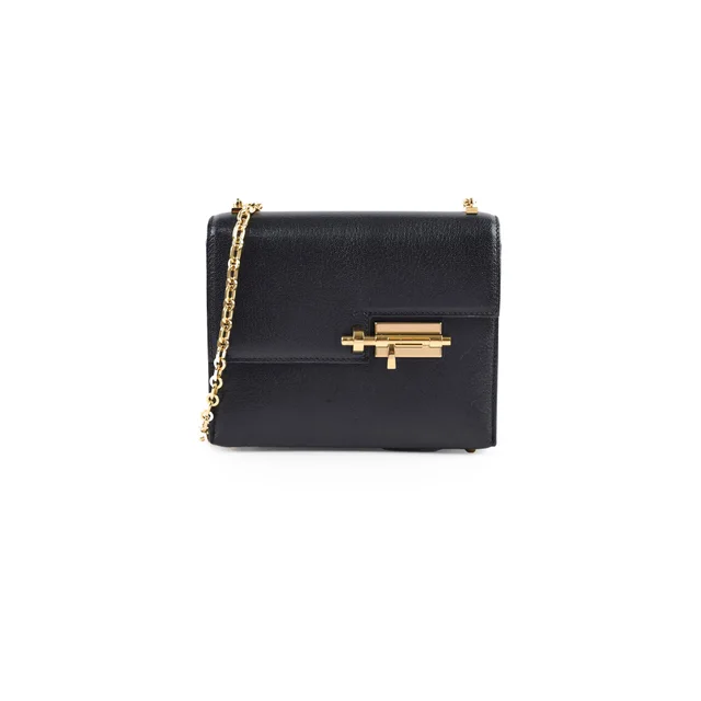 Hermès Verrou Chaine Mini Bag Black in Black Goatskin from The Purse Affair