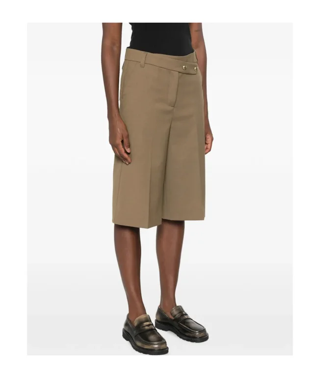 Pinko Merlot asymmetric-waistband tailored shorts, photo 3 of 5 from SENSER